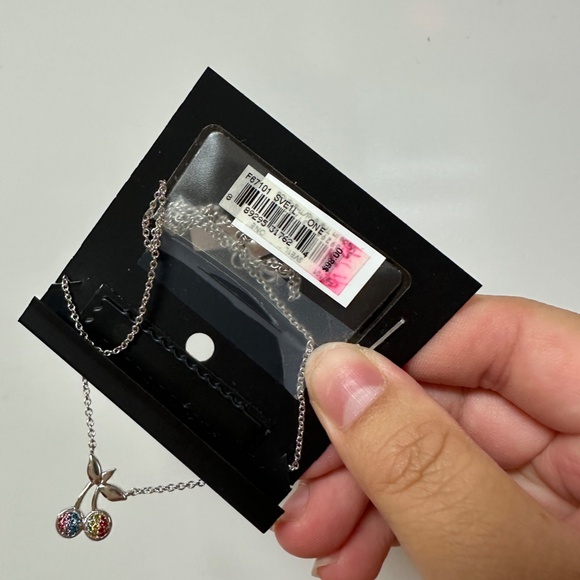 NWT! RARE! Coach F67101 Rainbow Cherry Necklace In Silver - Picture 5 of 5